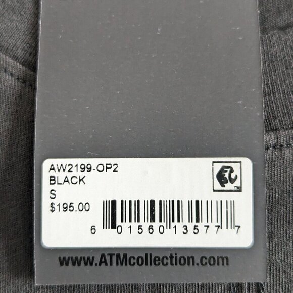 ATM Dress Size Small Black Jersey Mini Sleeveless Lightweight Crew Cotton NWT - Picture 11 of 16